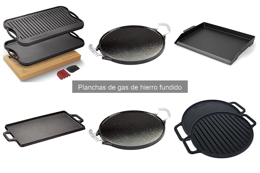 ¿Cuánto tarda en calentarse una plancha de gas de hierro fundido?