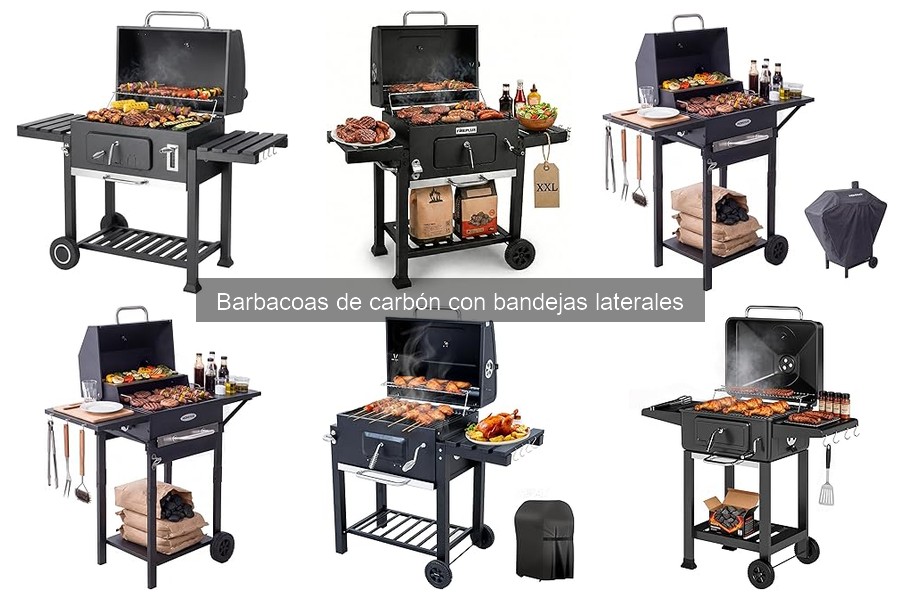 Qué es una barbacoa de carbón con bandejas laterales