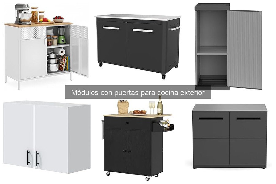 Tipos de módulos con puertas para cocina exterior