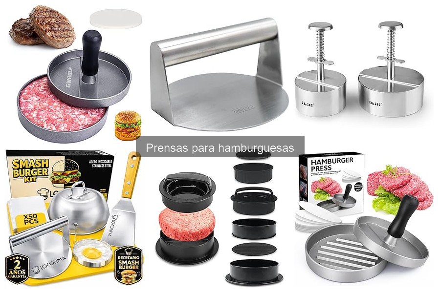 Tipos de prensas para hamburguesas: manuales, eléctricas y más