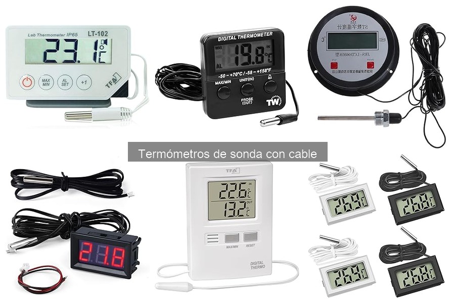 Tipos de termómetros de sonda con cable: guía y características